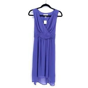 Motherhood Maternity Dress Periwinkle Blue Chiffon Sleeveless Dress Small NWT